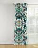 Green in fancy floral design 100% polyester window ready-made curtain online